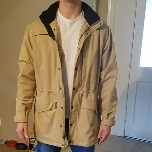 Orvis tan raincoat size large